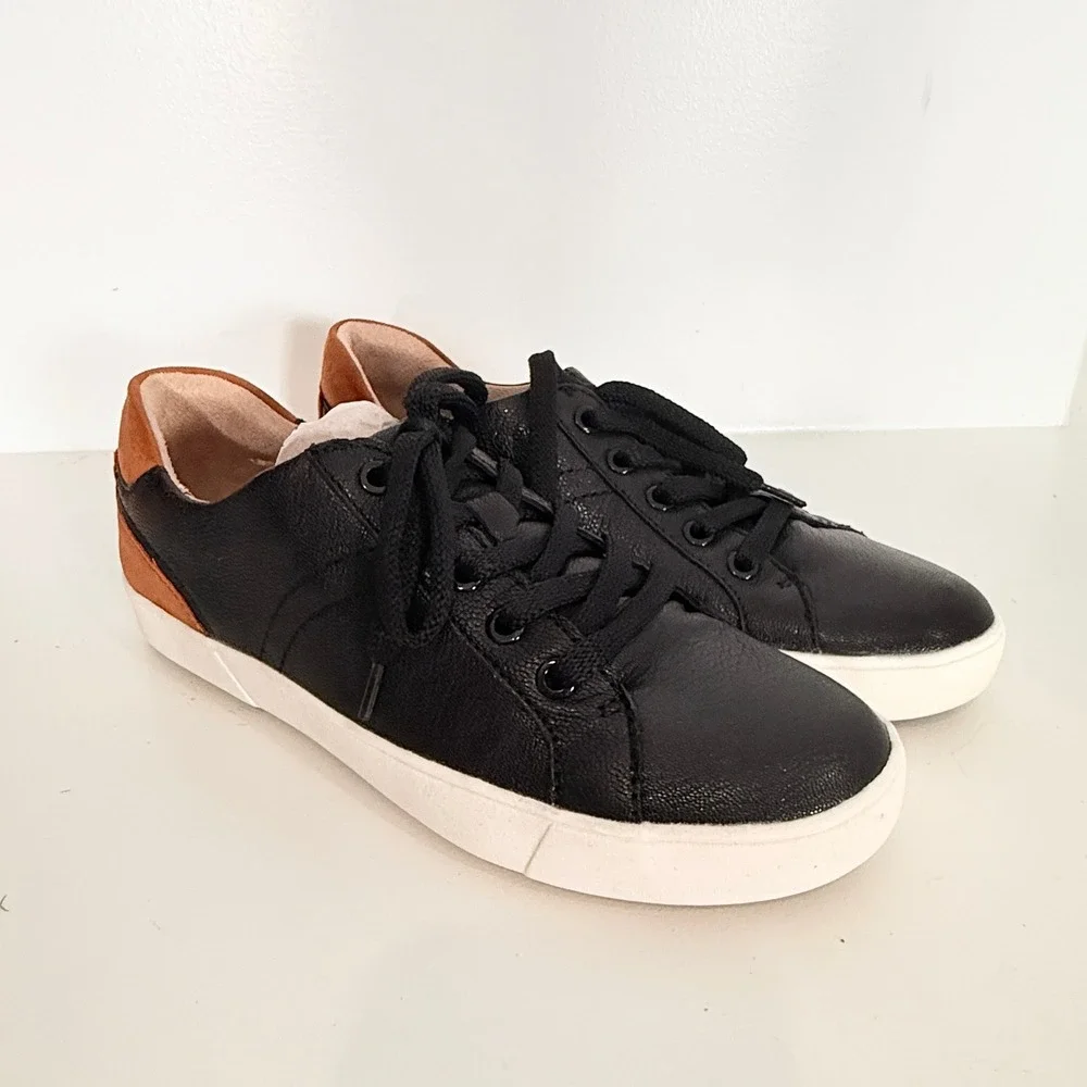 Naturalizer Morrison Sneakers Womens 8M Black Leather Walking Minimalist NWT